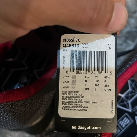 NEW Adidas Crossflex Men's Golf Shoes Iron / Black Red Size Size 8.5 Q46613 NWT - Picture 4 of 11